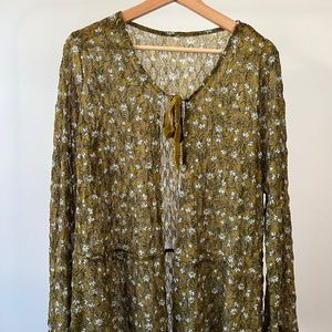 Floral Sheer Long Sleeved Cardigan - fits medium